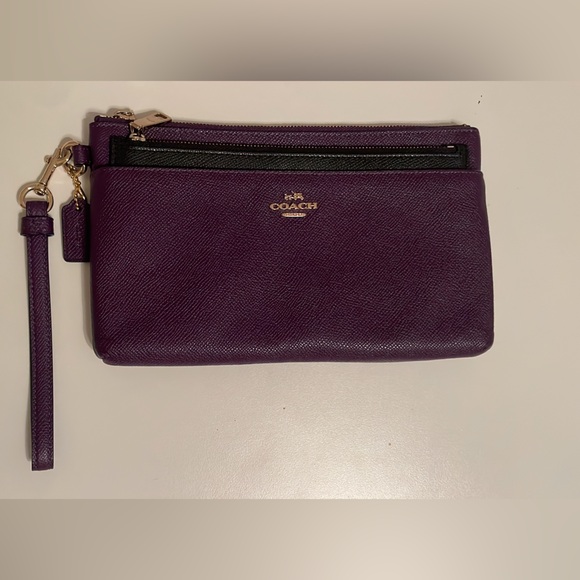 Coach Handbags - Coach Purple Wristlet Clutch